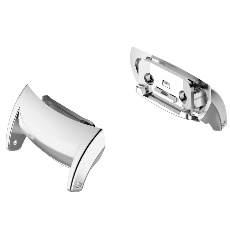 Silver metal watch strap head with dual prongs, for Galaxy Fit 2 R360