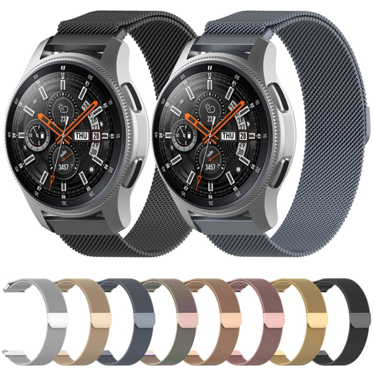 Stainless steel Milanese smartwatch strap set with black and dark gray mesh bands