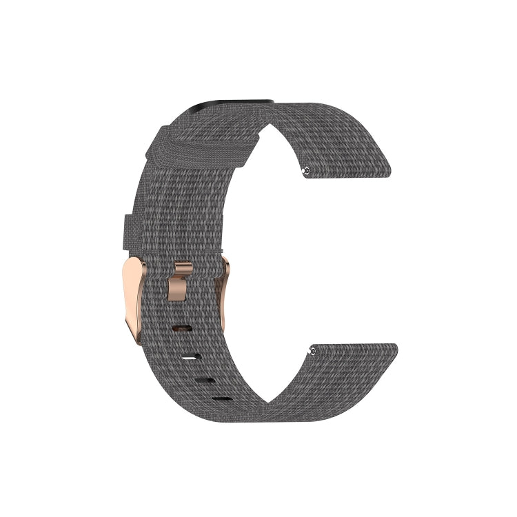 42mm nylon canvas watch strap in dark gray with metal buckle