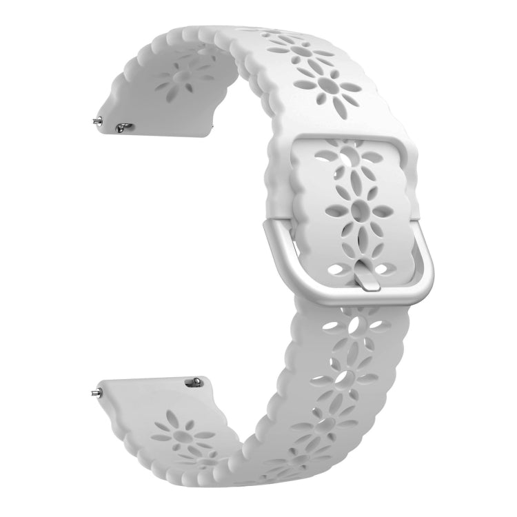 Plum Blossom Hollowed Silicone Watch Band, For Samsung Galaxy Watch4 40/44mm, For Samsung Galaxy Watch4 Classic 42/46mm