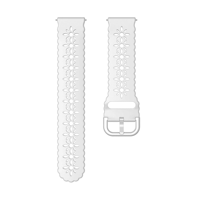 Plum Blossom Hollowed Silicone Watch Band, For Samsung Galaxy Watch4 40/44mm, For Samsung Galaxy Watch4 Classic 42/46mm