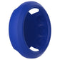 Blue silicone watch case cover with side cutouts for buttons and strap pins