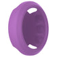 Purple silicone watch case cover with side cutouts for buttons and strap pins