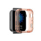 Transparent orange TPU protective smartwatch case with raised edges and cutouts.