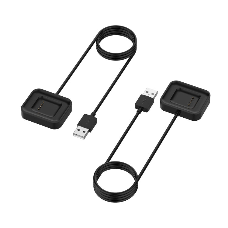 Black watch charging cable set with USB connectors and dock cradle