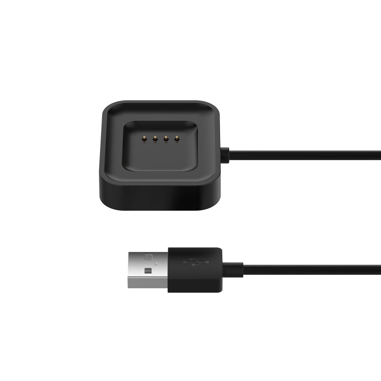 Black watch charging dock with pin contacts and USB cable connectors