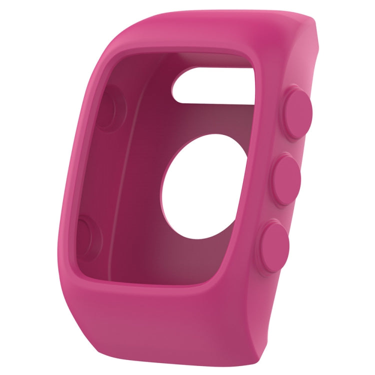 Magenta silicone watch case for POLAR M430 with screen cutout and button ports