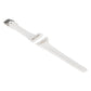 White silicone strap with buckle clamp and perforated adjustment holes
