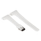 White silicone strap with metal buckle and perforated adjustment hole track