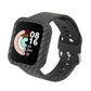 Camouflage silicone watch band with carbon fiber black pattern, fits smartwatch display
