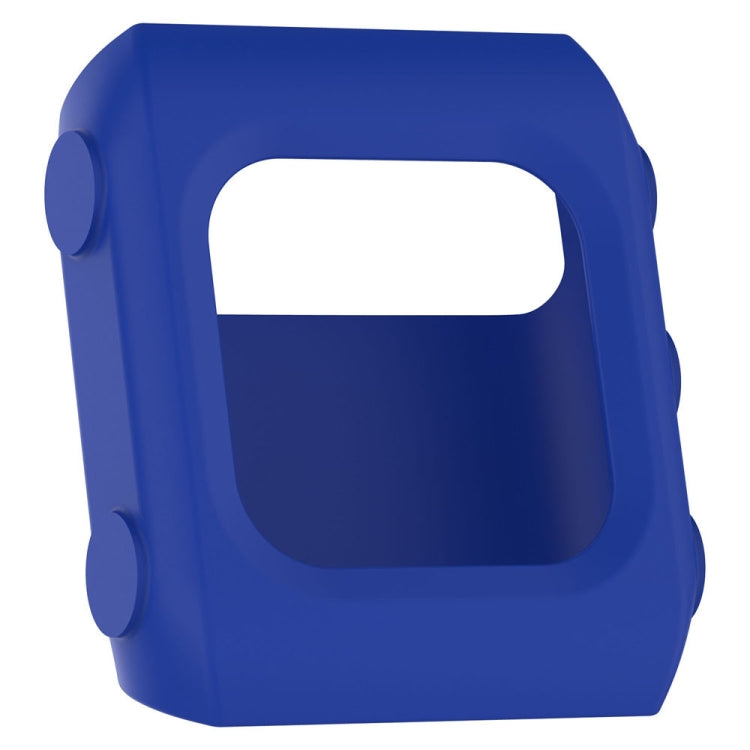 Silicone watch case, blue with open window and side loops