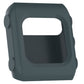Silicone watch case, charcoal gray with open window and side loops