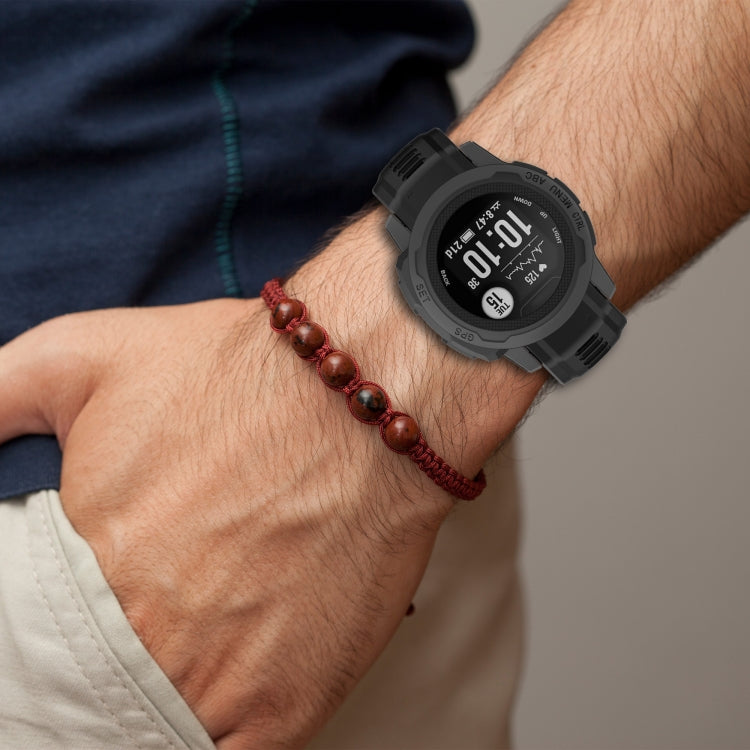 Silicone Stainless Steel Buckle Watch Band, For Garmin Instinct 2S