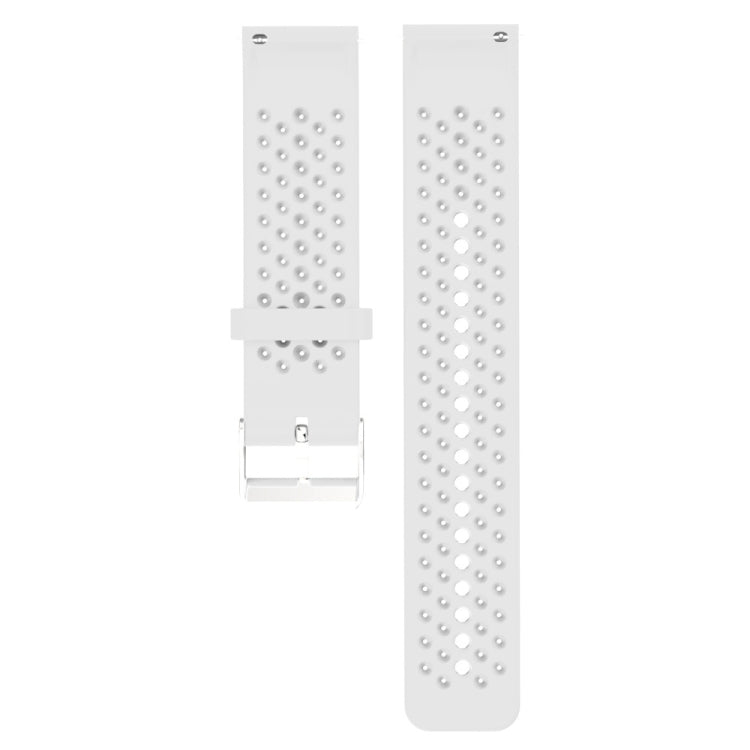 Silicone watch strap ends, white perforated silicone with metal buckle