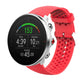 Silicone watch strap, red perforated silicone with metal buckle clasp