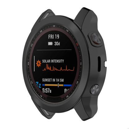 TPU Half-pack Hollowed Electroplating Watch Case, For Garmin Fenix 7S, For Garmin Fenix 7X, For Garmin Fenix 7