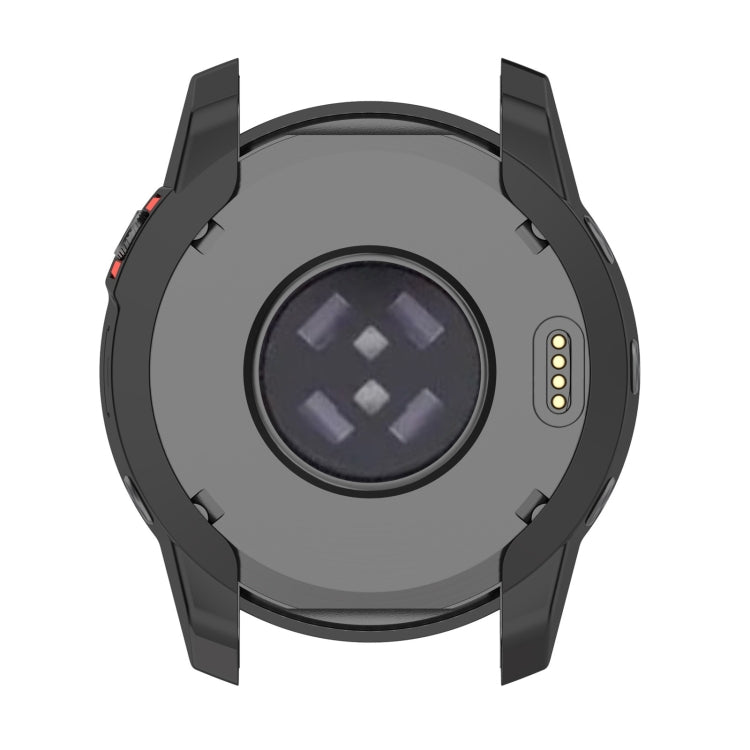 TPU half-pack watch case in black with cutouts and charging-port opening