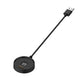 Black charging dock puck with long cable and USB-A connector