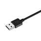 USB-A charging plug on a black smart watch magnetic cable