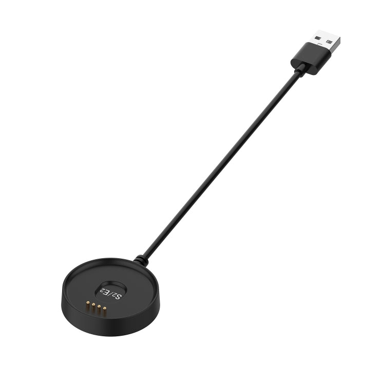 Universal USB-A charging and data cable with black round watch dock and plug