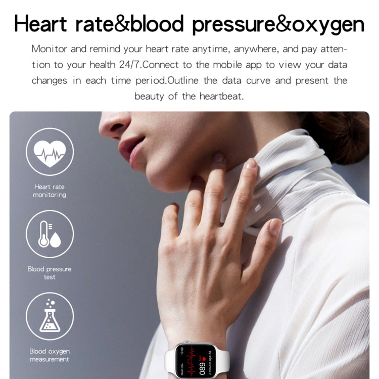 White smartwatch on wrist with red health data graphic on screen