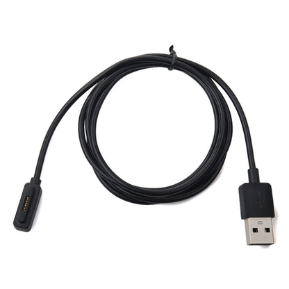 Black charging cable, USB-A to watch connector, 1m
