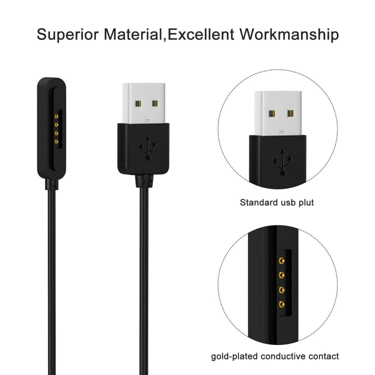 Black charging cable with gold-plated contacts and USB-A plug