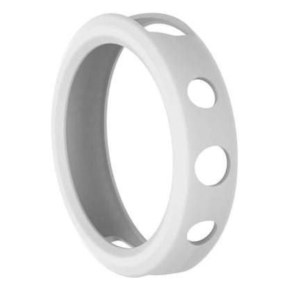 Silicone watch case ring in white with three side cutout holes for pins