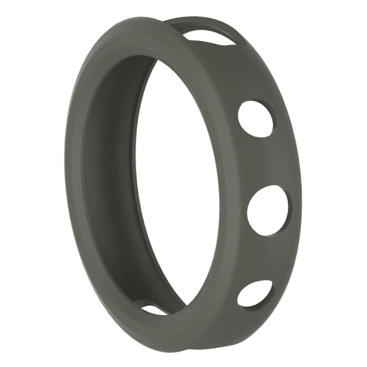 Silicone watch case ring in gray with side cutout holes for pins