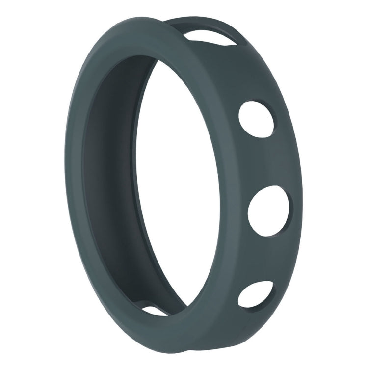 Silicone watch case ring in dark gray with side cutout holes for pins