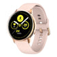 Rose gold case fitness smart wristband with light pink silicone strap and TFT screen