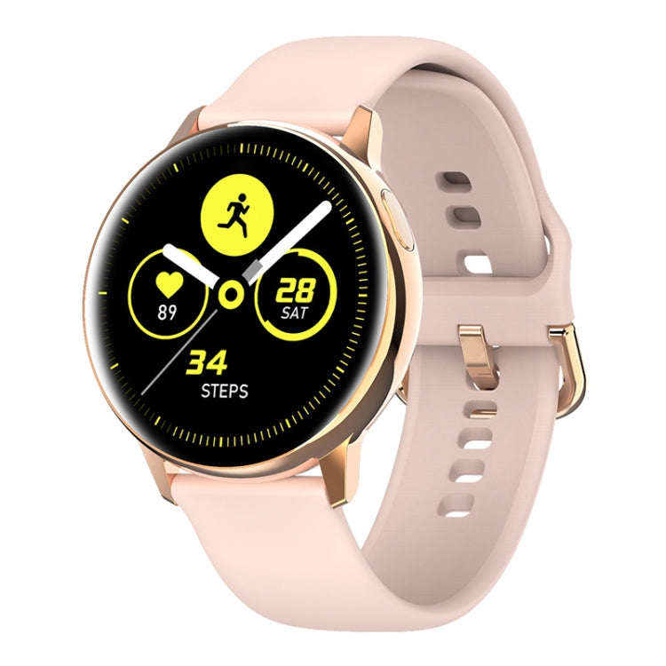 Rose gold case fitness smart wristband with light pink silicone strap and TFT screen