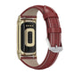 Burgundy leather slim watch band with gold-tone clasp for Fitbit Charge 5