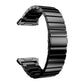 Black stainless steel watch strap with stepped link bracelet, for Fitbit Ionic