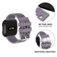 Breathable perforated TPU watch strap with quick-release for Fitbit Versa, light purple.