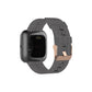 Canvas watch strap in dark gray with stitch holes for a smartwatch band