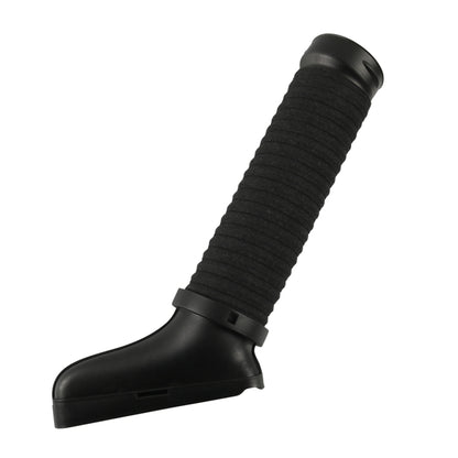 Right side black air intake hose with ribbed rubber section and molded elbow
