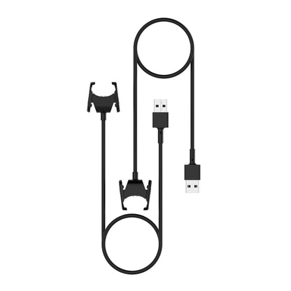 Black charging cable with USB plug and watch charging dock clips