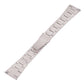 22mm three-bead steel watch band, silver-tone, extended strap with clasp end