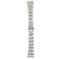 22mm three-bead steel watch band, silver-tone, vertical view of connected segments