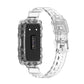 Transparent silicone watch band, clear white, with compatible watch case outline for Huawei Band 7.