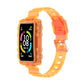 Transparent silicone watch band with integrated links, orange for Huawei Band 7.