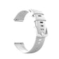 Silicone watch band, white, with metal pin clasp and perforated strap holes