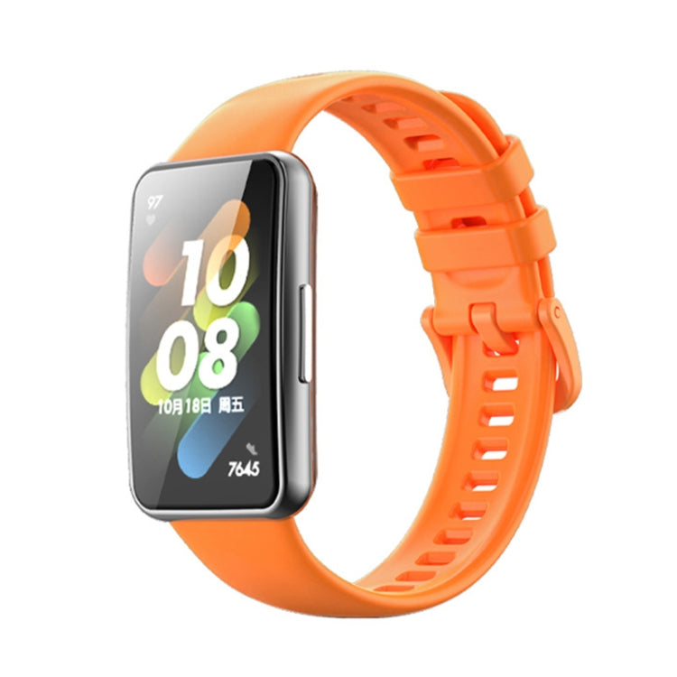 Silicone watch band, orange, for Huawei Band 7 and Honor Band 7