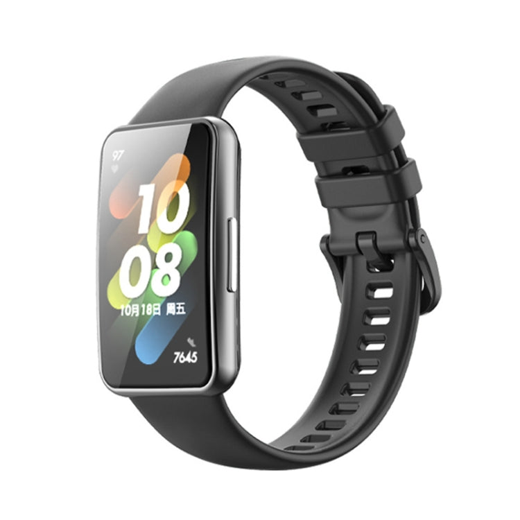 Silicone watch band, black, for Huawei Band 7 and Honor Band 7