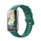 Silicone watch band, dark green, for Huawei Band 7 and Honor Band 7