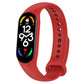 Red silicone fitness watch band with perforated strap and oval display