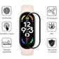 Curved smartwatch screen protector film set, clear shield on light pink watch band