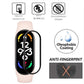 Curved smartwatch screen protector film with anti-fingerprint coating on light pink band