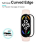 20D full-cover curved edge screen protector for smartwatch, clear film on light pink band